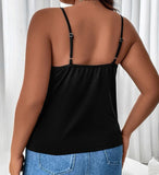 Rhinestone Beaded Crisscross Front Cami Top