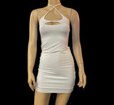 Slim fit dress with halter