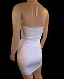 Slim fit dress with halter