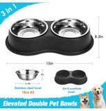 Dog Bowls Double Dog Water and Food Bowls Stainless Steel