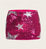 Star Pattern Sequin Bodycon Skirt