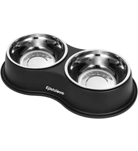 Dog Bowls Double Dog Water and Food Bowls Stainless Steel