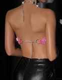 Sparkly Chain Decorated Halter Top