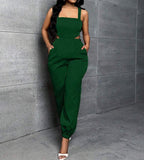 Slayr Solid Slant Pocket Cut Out Waist Cami Jumpsuit