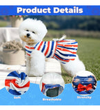 July Dog Dress American Flag Pattern Puppy Dress with Bow