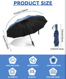 Windproof Travel Umbrellas 10 Ribs Auto Open & Close Collapsible Folding Compact Umbrella for Rain Snow Sun