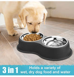 Dog Bowls Double Dog Water and Food Bowls Stainless Steel