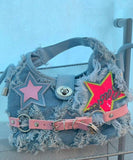 Y2k Milkmaid Style Denim Shoulder Bag