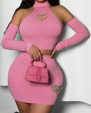 2-piece heart skirt set