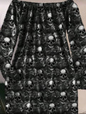 Plus size off shoulder skull dress