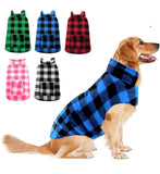 Dog Fleece Jacket Plaid Reversible Dog Vest Waterproof