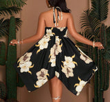 Plus Size Ruched loose Halter dress