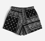 Paisley Print Drawstring Waist Shorts