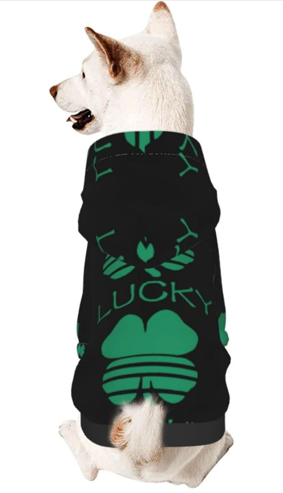 Lucky Clover Saint Patrick Day Dog Hoodie Coat