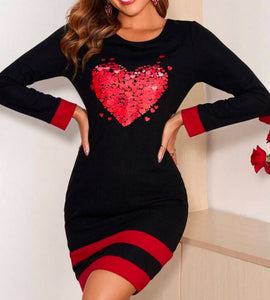 Heart print dress