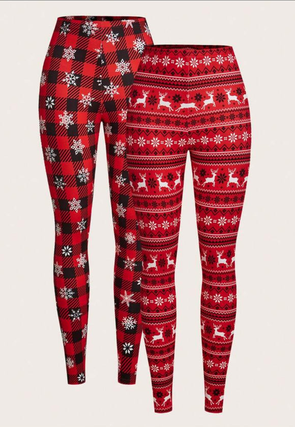 Holiday print leggings