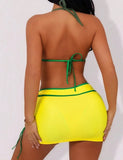 3-piece Bikini and skirt set