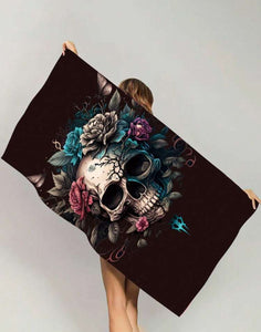 Skull Goth Style Halloween Beach Mat/Towel