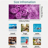 Butterfly Printed Ultra-Fine Fiber Beach Towel