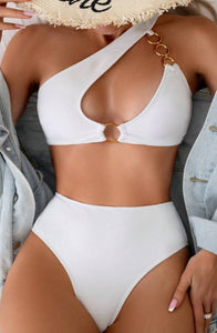 2-piece one shoulder swimsuit