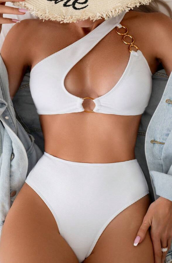 2-piece one shoulder swimsuit