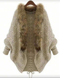 Western style fur collar cardigan
