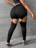 Plus Cut Out Detail Leggings