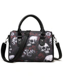 Waterproof Oxford Cloth Halloween Punk Gothic Skull Print Crossbody Bag