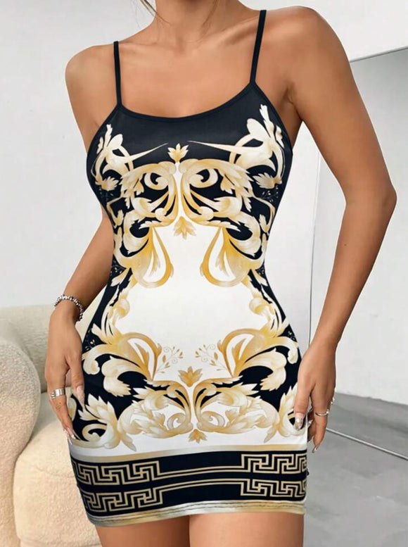 Spaghetti strap backless minidress