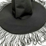 Black Oxford Cloth Witch Hat With Tassels