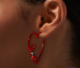 Valentine's Day "Love" Heart Hoop Earrings