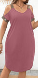Plus size Cold shoulder dress