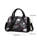 Waterproof Oxford Cloth Halloween Punk Gothic Skull Print Crossbody Bag