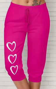 Plus size Heart print Capri