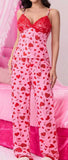 2-piece heart/love print pajamas