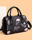 Waterproof Oxford Cloth Halloween Punk Gothic Skull Print Crossbody Bag