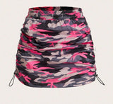 No Elastic Camo Woven Skirt