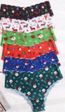 Holiday print hip-hugger panties