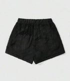 Skull & Star Pattern Drawstring Waist Shorts