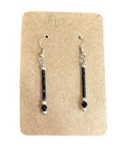 Gold & Black Beaded Earrings