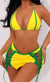 3-piece Bikini and skirt set