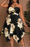 Plus Size Ruched loose Halter dress