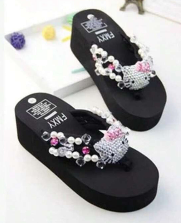 Kitty flip flop sandals