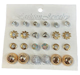 12 pair assorted Fashion Jewelry stud Earrings