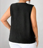 Plus size fashion vest with sequin bows