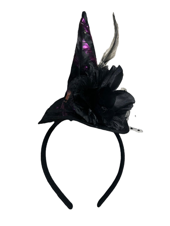 Light up head band with black flower for cosplay