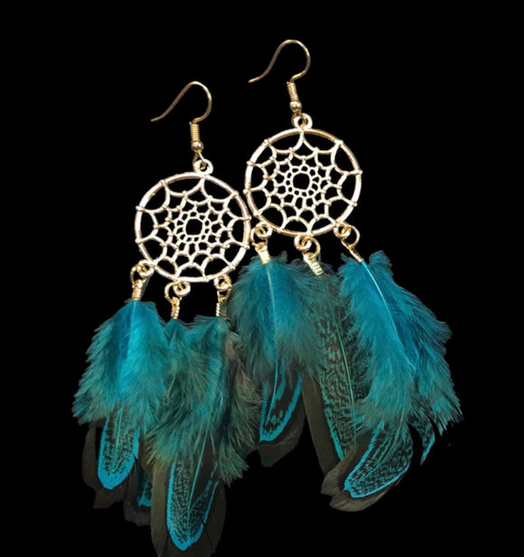 Dream catcher feather Earrings