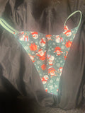 Holiday print thongs