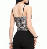 Goth Snake Print Lace Camisole Top