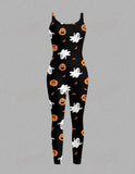 Halloween Pumpkin Printed Casual Jumpsuit